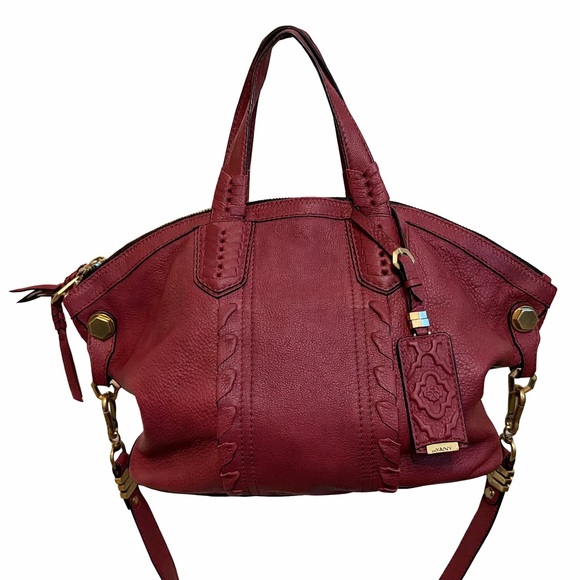 Sale! Clean orYANY Burgundy Cassie Leather Satchel - Picture 2 of 13